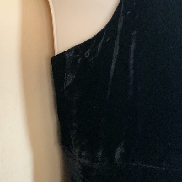 Tahari crushed black crushed velvet cocktail dress size 2 - Picture 8 of 10